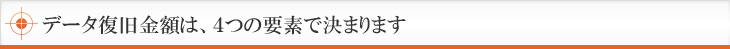 データ復旧金額は、４つの要素で決まります